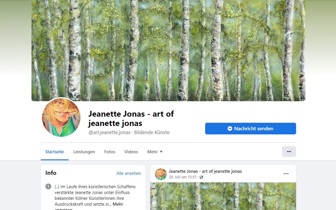 Jeanette Jonas auf Facebook, Instagram und Twitter